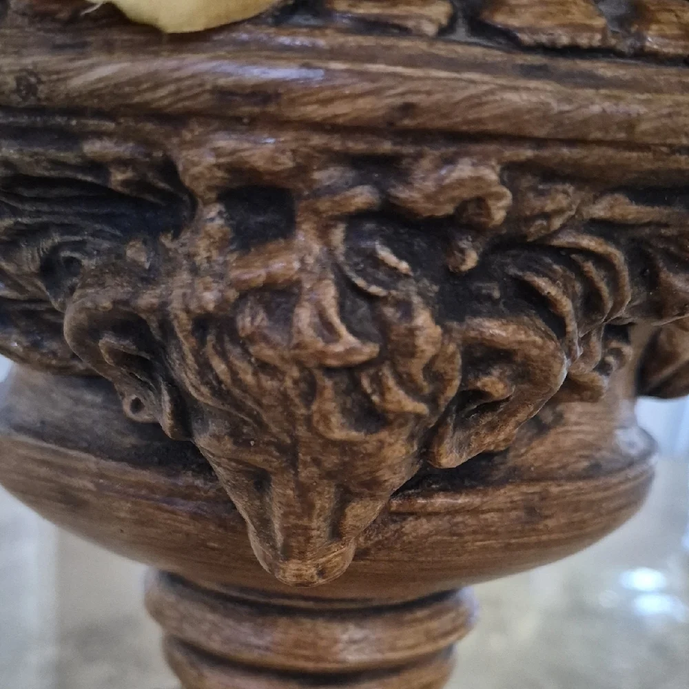 **HP**Neiman Marcus Faux Floral Arrangement in Gold/Bronze/Brown Ornate Vase